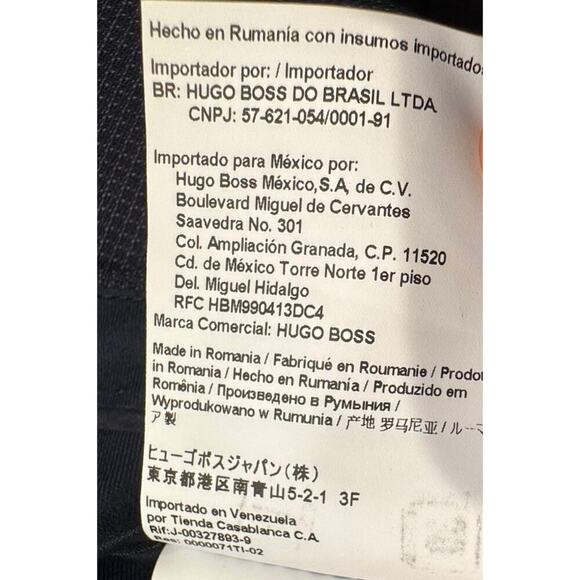 BOSS Hugo Boss Navy Virgin Wool Pants Men’s Size 38R Blue Check Classic Cuffed - Picture 11 of 14